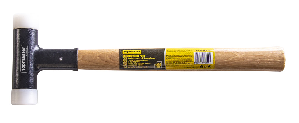Top Master Pro Ciocan plastic cu maner de lemn 30 mm TMP