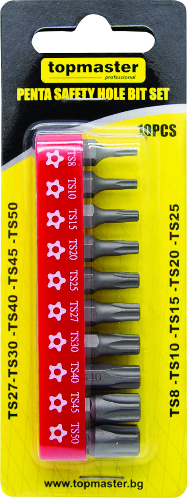 Top Master Pro Set 10 biti Torx a 1/4' TS8-50 TMP
