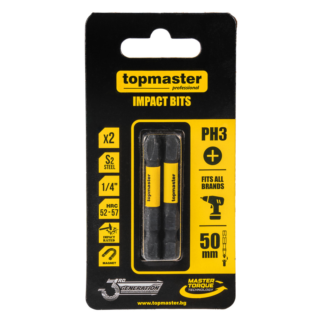 Top Master Pro Bit de impact 50mm PH3, 2 buc. TMP