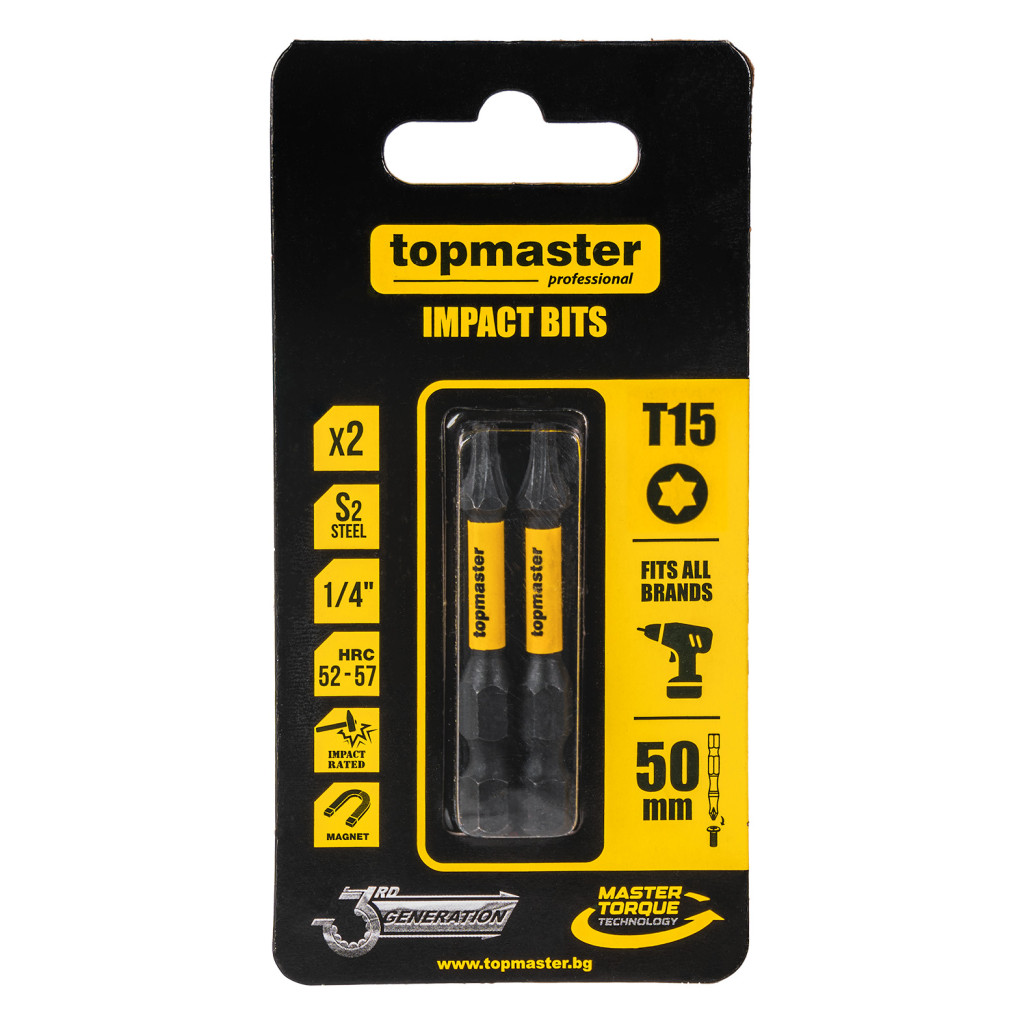 Top Master Pro Bit de impact 50mm TX15, 2 buc. TMP