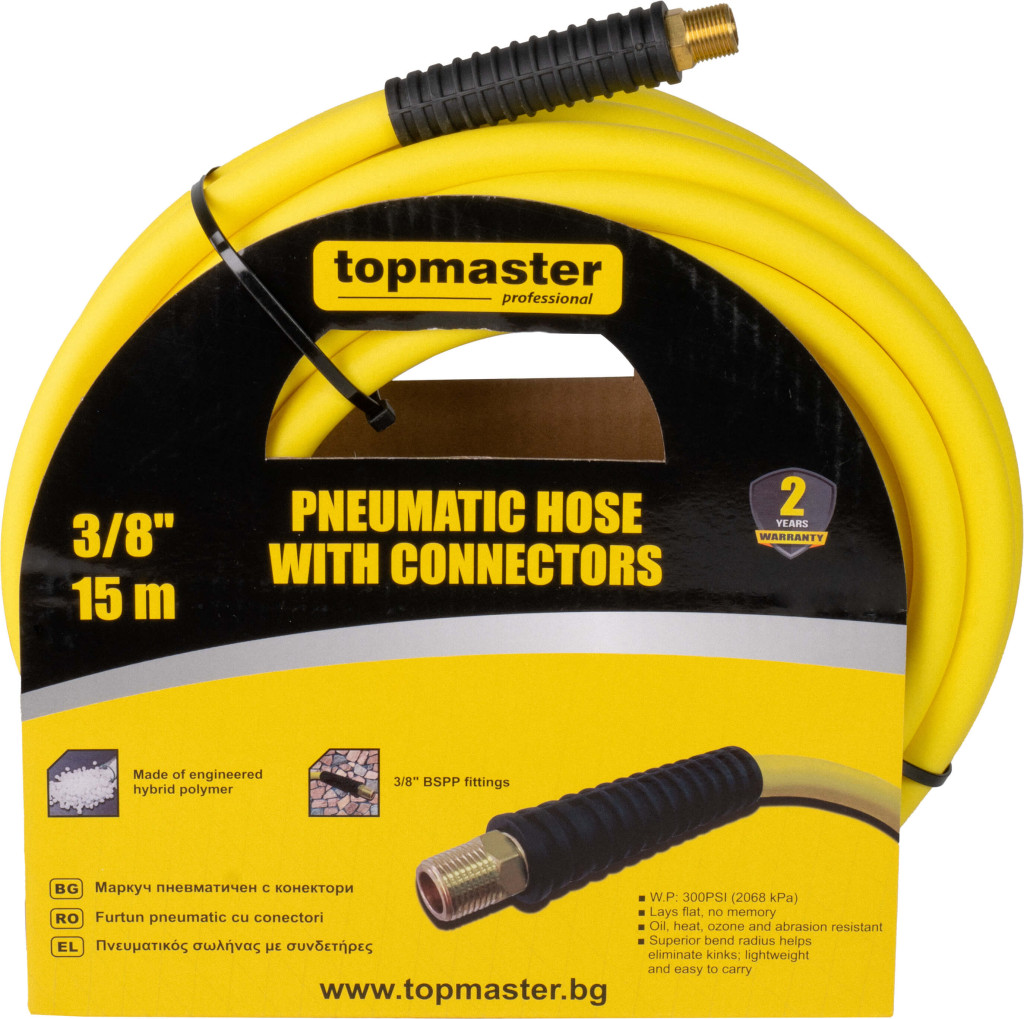 Top Master Pro Furtun pneumatic 3/8", 15m, cu conectori TMP