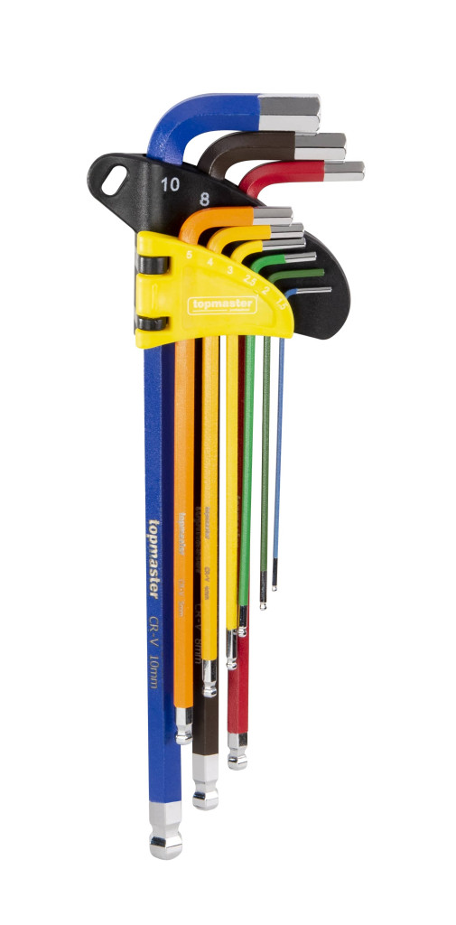 Top Master Pro Set 9 chei imbus 1.5-10mm cu bila extra lungi COLOR TMP