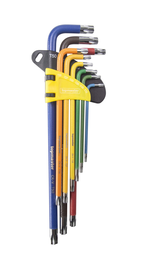 Top Master Pro Set 9 chei TORX T10-T50 extra lungi COLOR TMP