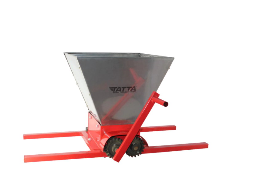 Zdrobitor de struguri Tatta TZ-1801 IN, capacitate maruntire 300 kg/h, cuva 25 l, Inox, Rosu