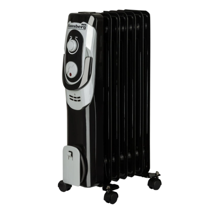 Calorifer electric Hausberg HB-8900NG, 1500 W, 7 elementi, 3 nivele de putere, termostat reglabil